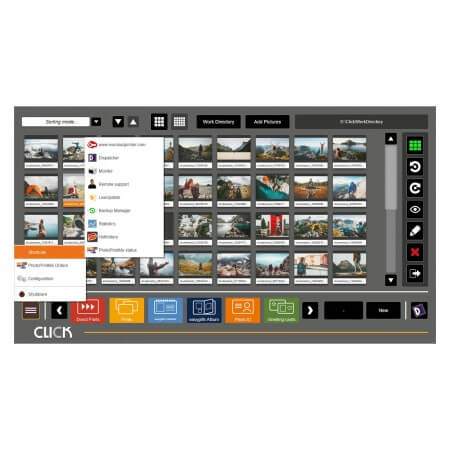 CLICK Sistema di gestione fotografica professionale menu